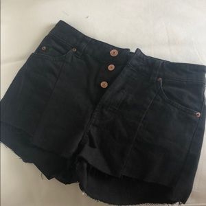 Black jean shorts